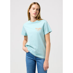 Футболка Wrangler Women Regular Tee, размер S, canal blue
