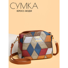 Сумка кросс-боди JINGPIN, фактура гладкая, коричневый