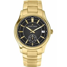 Наручные часы JACQUES LEMANS, черный, золотой