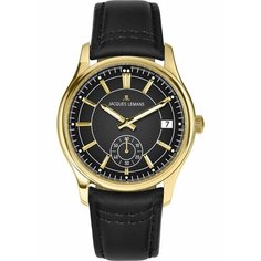 Наручные часы JACQUES LEMANS, черный, золотой