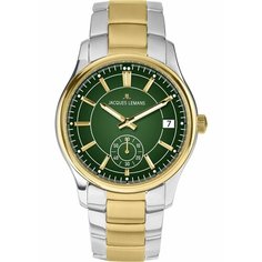 Наручные часы JACQUES LEMANS, серебряный, зеленый, золотой