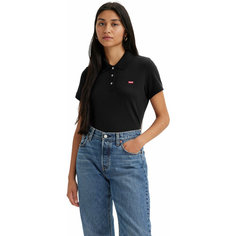 Поло Levis Women Slim Polo Shirt, 1 шт., размер XS, черный Levis®