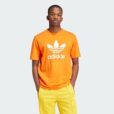 Футболка спортивная adidas Originals Adicolor Trefoil, размер L, orange