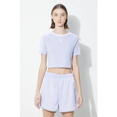 Футболка спортивная adidas Originals 3-Stripes Baby Tee, размер XS INT, фиолетовый