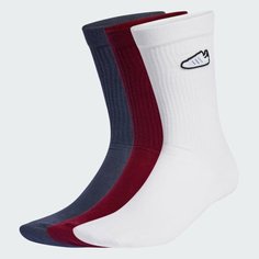 Носки adidas Originals, комплект, 3 пары, размер S, бордовый, белый, синий