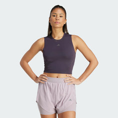 Майка adidas HIIT Crop HEAT.RDY Tank, размер S INT, фиoлетовый