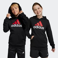 Худи спортивное adidas Essentials Two-Colored Big Logo Cotton Hoodie, размер 7-8 лет, черный