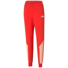 Брюки спортивные PUMA REBEL HIGH WAIST CLOSED LEGS TRACK PANTS W, размер L, красный