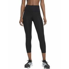 Тайтсы NIKE MID-RISE FAST CROP RUNNING LEGGINGS W, размер XS, чёрный