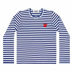 Лонгслив Comme des Garcons PLAY CDG Play Striped LS T-Shirt, размер 2XL, , синий, белый