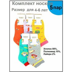 Носки BFL 5 пар, размер 4-5 лет, , цветной