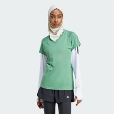 Футболка adidas AEROREADY Train Essentials Minimal Branding V-Neck T-Shirt, размер S INT, зеленый
