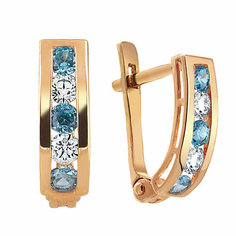 Серьги AZADE, красное золото, 585 проба, фианит, размер 10 мм, длина 1 см, , красный