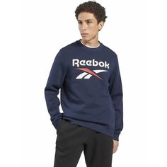 Свитшот спортивный Reebok Identity Fleece Stacked Logo Crew Sweatshirt, размер 3XL INT, , синий