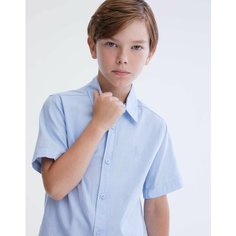 Школьная рубашка Gloria Jeans, размер 8-9л/134 (33), голубой