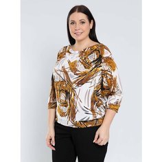 Джемпер Magic lady, размер 52, , коричневый, бежевый, белый