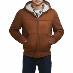 Куртка Levis Men Buffed Cow Faux Leather Hoody Bomber, размер XXL, коричневый Levis®