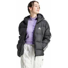 Пуховик adidas Essentials 3-Stripes Mid Down Hooded Jacket W, размер XS, черный