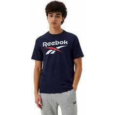 Футболка спортивная Reebok IDENTITY STACKED LOGO, размер XS INT, темно-синий