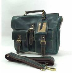 Портфель Black Buffalo Bags, фактура гладкая, зеленый