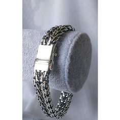 Браслет-цепочка Леона, серебро, 925 проба, чернение, длина 19 см.
