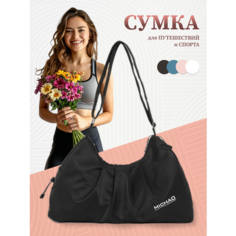 Сумка спортивная , 32 л, 20х32х51 см, ручная кладь, черный Без бренда