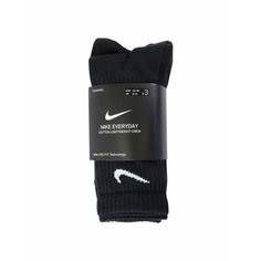 Носки NIKE Everyday cotton lightweight crew, комплект, 3 пары, размер 38-42, черный