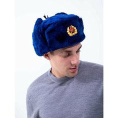 Шапка ушанка Шапка ушанка мужская, женская, утепленная, демисезон, зима для мужчин и женщин, размер 60, синий Нет бренда