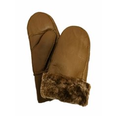 Варежки для женщин, размер 6.5-7.5, табачный Без бренда