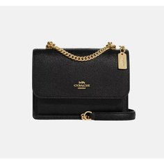 Сумка кросс-боди Coach, фактура зернистая, black