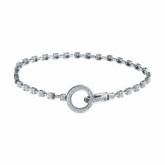 Браслет Diamant online, белое золото, 585 проба, бриллиант, длина 17 см., прозрачный