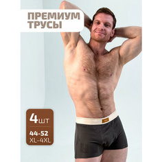 Трусы Ebro & Tsis, комплект из 4 шт., размер 4XL, черный