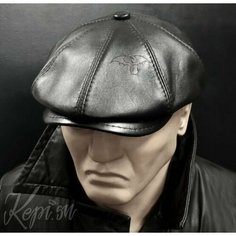 Кепка Kepi.su Dragon Zmey кожа, восьмиклинка мужская шляпа для мужчин, размер 56, черная