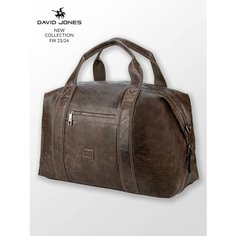 Сумка саквояж DAVID JONES, фактура зернистая, темно-коричневый