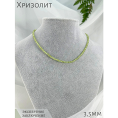 Чокер СафариЯ, хризолит, длина 47 см, серебряный, зеленый