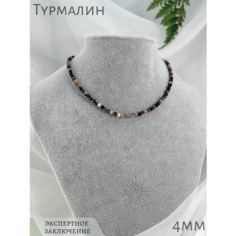 Чокер СафариЯ, турмалин, длина 47 см, коричневый, розовый, серебряный, зеленый