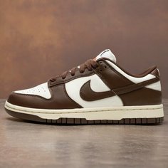 Кроссовки NIKE Dunk Low, полнота B (US)/ на среднюю стопу, размер 7 US W / 24 CM, коричневый