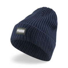 Шапка бини PUMA Ribbed Classic Cuff Beanie для мужчин и женщин, размер ADULT, синий
