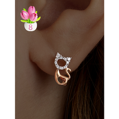 Серьги Ювелир Карат, серебро, 925 проба, золочение, фианит, , золотистый