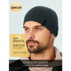 Шапка бини ALDINI Рассел для мужчин, размер 58-60, графит