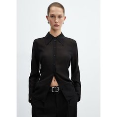 Рубашка MANGO Corona, размер XS INT, черный