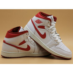 Кроссовки NIKE Air Jordan 1 Mid SE, полнота D, размер 10 US / 44 EUR, красный, коралловый, белый