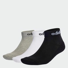 Носки adidas Linear Ankle Cushioned Socks 3 Pairs, комплект, 3 пары, размер L INT, Medium Grey Heather/White/Black