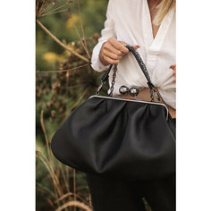 Сумка Madame Reticule, фактура бархатистая, черный