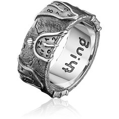 Кольцо Thing Jewelry, серебро, 925 проба, родирование, чернение, размер 21