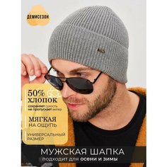 Шапка бини ALDINI Renzo для мужчин, размер 56-58, серый