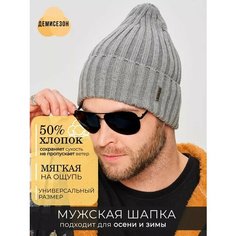 Шапка бини ALDINI Dyglos для мужчин, размер 56-58, серый
