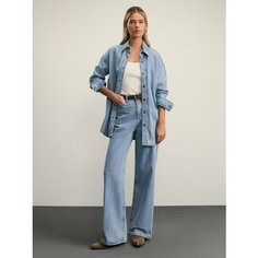 Джинсы широкие Zarina wide leg, размер L (RU 48), голубой