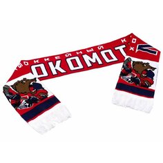 Шарф Atributika & Club ХК Локомотив для взрослых и детей,150х18 см, универсальный, красный
