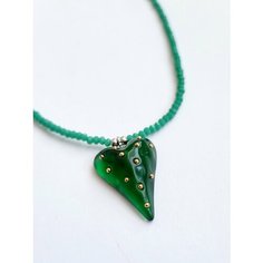 Колье ( Verba ), керамика, бирюза, жемчуг пресноводный культивированный, коралл, длина 40 см, зелeный